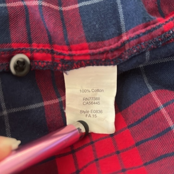 Vintage Madewell Size Small Farm Girl Western Red Blue Plaid Button Down Blouse - Picture 6 of 6